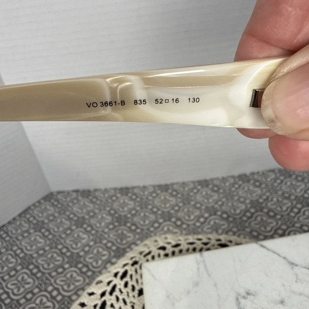 Vogue VO 3661-B 835 Gold Tan Ivory Rectangle Sunglasses Frames 52-16 130
